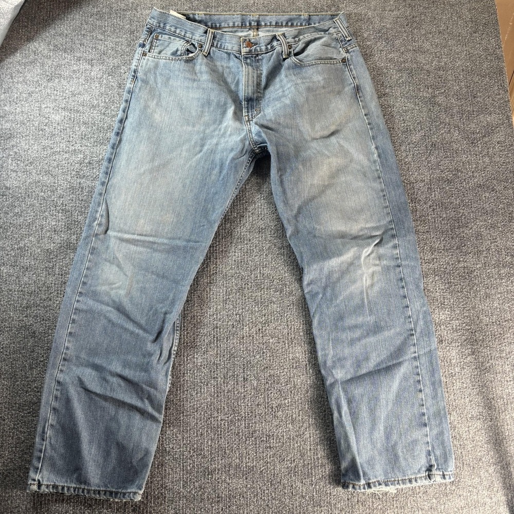 Levis Jeans Mens 38x32 Blue‎ Light Wash Regular Straight Leg Denim Pants